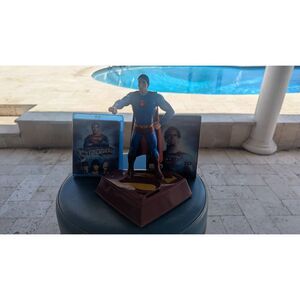 Animated Superman piggy bank with 2 CDs